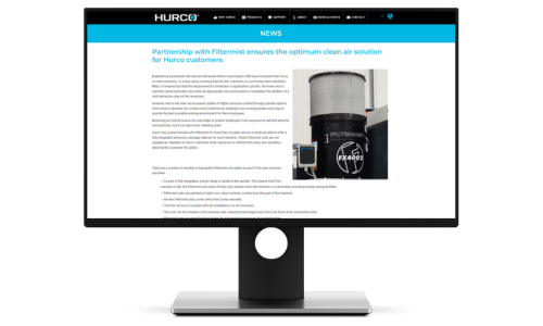 Partnership with Filtermist in the UK ensures the optimum clean air solution for Hurco customers
